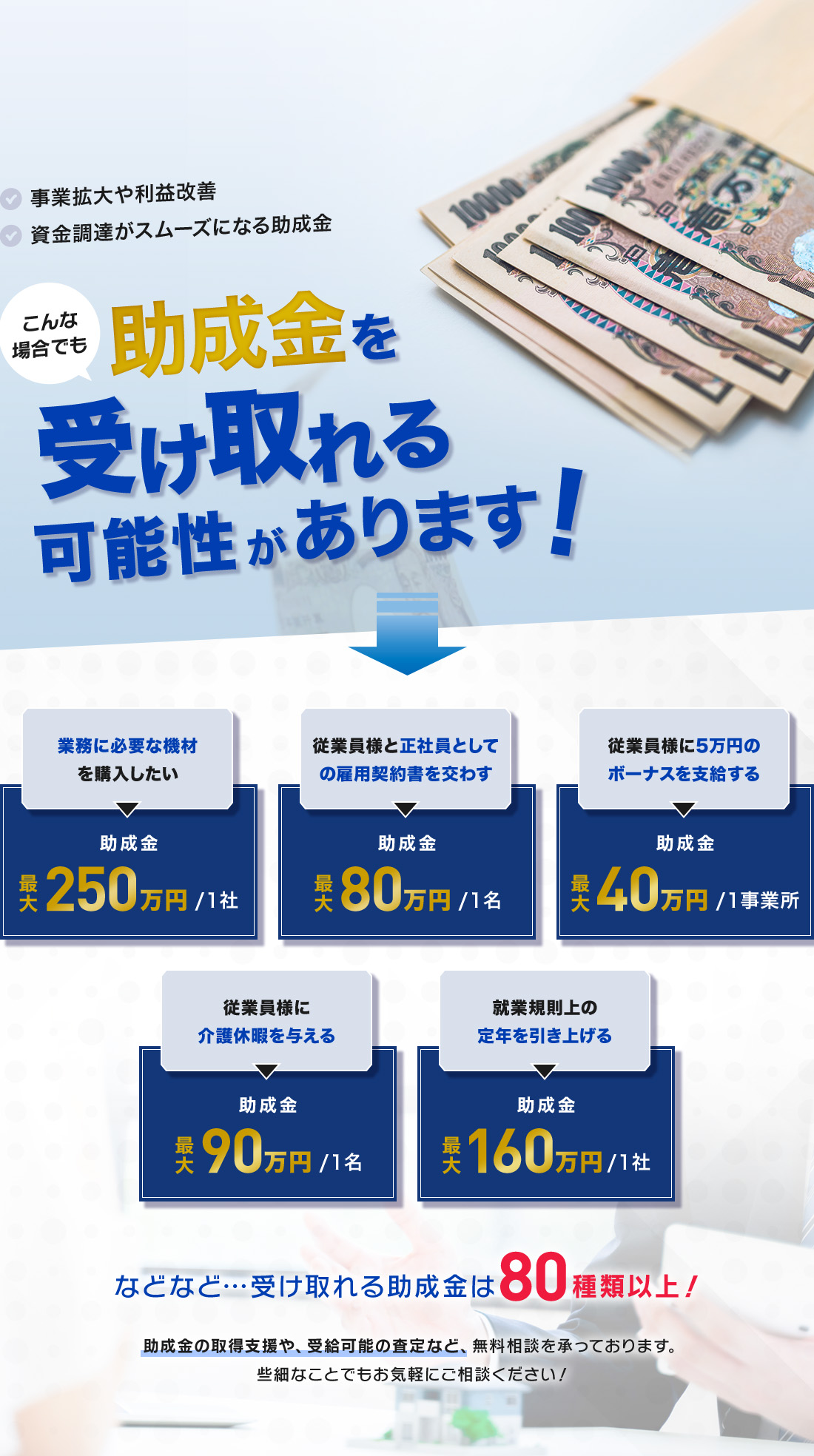 こんな場合でも助成金を受け取れる可能性があります！